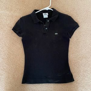 Black fitted Lacoste polo
